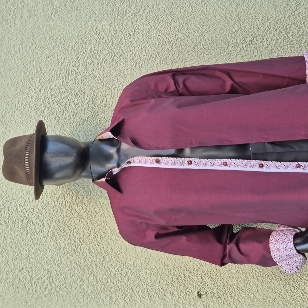 Rosso Milano (Italy) Men's Modern Fit Cotton Blend Shirt W/Contrastng Accents